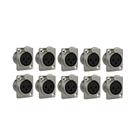Kit 10 conectores wireconex wc1023 fp bk ni xlr femea painel