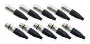 Kit 10 Conectores Xlr Macho/femea Canon Santo Angelo Sa2x