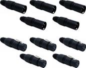 Kit 10 Conectores Xlr Macho/femea Linha Pesada Tipo Xlr Pro