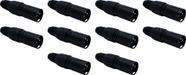 Kit 10 Conectores Xlr Macho Linha Pesada Tipo Xlr Pro Nfe