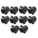 Kit 10 Conectores Xlr P10 Cannon Femea Para Painel Áudio Medusa