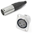 KIT 10 Conectores XLR Painel Femea + 10 XLR Linha Macho SA2X - Santo Angelo