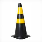 Kit 10 Cones De Sinalização Segurança 75cm + Corrente 20mts elo P