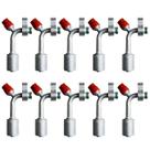 Kit 10 Conexões 90 Rd Bf 8mm Com Ventil R134 Com Clip Alumínio