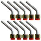 Kit 10 Conexões Ar Cond 45 Graus Oring Fêmea 6mm Alumínio