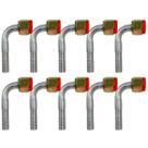 Kit 10 Conexões Ar Cond 90 Graus Oring Fêmea 10mm Alumínio