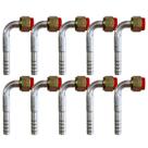 Kit 10 Conexões Ar Cond 90 Graus Oring Fêmea 8mm Alumínio