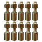 Kit 10 Conexões Ar Cond Reta Oring Fêmea 10mm Aço Com Clip