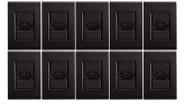 Kit 10 Conjunto 4x2 1 Tomada 20A 250V Preto Liz - Tramontina