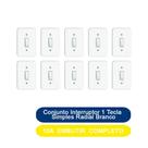 Kit 10 Conjunto Interruptor 1 Tecla Simples 10A Embutir Radial Branco Completo Kit 10 Conjunto Interruptor 1 Tecla Simples 10A Embutir Radial Branco Completo