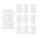 Kit 10 conjunto interruptor simples 4x2 10a 250v com placa margirus sleek branco