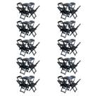 Kit 10 Conjuntos de Mesa com 4 Cadeiras de Madeira Dobravel 70x70 Preto