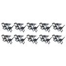 Kit 10 Conjuntos De Mesa Dobravel Com 2 Cadeiras De Madeira 70x70 - Preto Kit 10 Conjuntos De Mesa Dobravel Com 2 Cadeiras De Madeira 70x70 - Preto