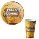 KIT 10 Convidados Pratos Copos Papel Festa Junina Decoração