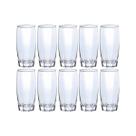 Kit 10 Copo de Vidro Long Drink Transparente Florida 370ml