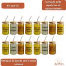 Kit 10 Copos de Café com Tampa de Bambú C/ Canudo de Vidro 470ml Frases Motivacionais Copo de vidro Multiuso