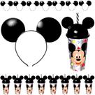Kit 10 Copos de Orelhas e Tiara do Mickey para Festa Infantil