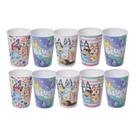 Kit 10 Copos Infantil Bluey 320ml Estampas Variadas em Plástico BPA Free Ideais para Refeições Festas e Lembrancinhas