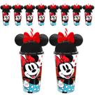 Kit 10 Copos Shake com Orelhas e Canudo da Minnie Vermelha Sacola Surpresa