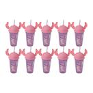 Kit 10 Copos Stitch e Angel 500ml Com Tampa Ludica Canudo Orelhinha para Refri Bpa Free Disney Lembrancinha Festa