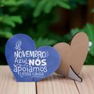 Kit 10 Corações MDF Novembro Azul Campanha de Conscientização Kit 10 Corações MDF Novembro Azul Campanha de Conscientização