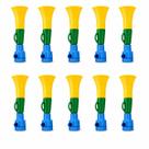 Kit 10 Cornetas Médias Vuvuzela Brasil Verde Amarelo Líder