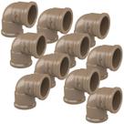 Kit 10 cotovelo joelho soldavel marrom 3/4 90 25mm fortlev