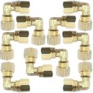 Kit 10 cotovelo latao compressão 3/8 x 3/8 anilha tubo cobre