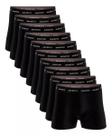 Kit 10 Cueca Boxer 100% Algodão Box Masculina Preta Kit 10 Cueca Boxer 100% Algodão Box Masculina Preta