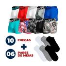 Kit 10 cuecas 6 meias Droop! Adulto