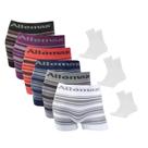 Kit 10 Cuecas Boxer Microfibra + 6 Pares de Meias M10