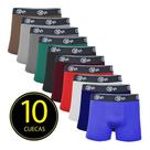 Kit 10 Cuecas Boxer Microfibra Romantic Masculina Lisa