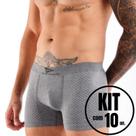 Kit 10 Cuecas Boxer Sem Costura D-stillo Microfibra Confortável Premium Cores do P ao GG Conforto Premium Promo