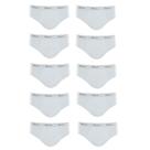 Kit 10 Cuecas Slip 100% Algodão Mash - Branco