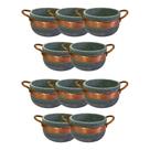 Kit 10 Cumbucas Alça De Cobre Pedra Sabão Caldo Sopa 500ml.