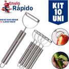 KIT 10 Descascador e Fatiador de Legumes e Frutas Lâmina Afiada Aço Inox KIT 10 Descascador e Fatiador de Legumes e Frutas Lâmina Afiada Aço Inox