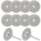 Kit 10 Disco De Corte Para Micro Retífica Liso 22mm Furo Central + 2 Hastes