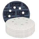 Kit 10 Disco De Lixa Fecho Aderente Branco Pluma 8 Furos 115mm Grão 60