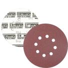 Kit 10 Disco de Lixa Fecho Aderente Vermelho Pluma 8 Furos 180mm Grão 100 Kit 10 Disco de Lixa Fecho Aderente Vermelho Pluma 8 Furos 180mm Grão 100