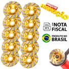 Kit 10 Disco Rebolo Desbaste Diamantado Concreto Mármore + Redução Diamante Premium Esmerilhadeira Cor:Dourado Desbaste