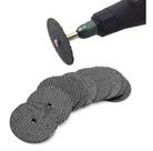 Kit 10 Discos Corte Mini Retifica Com Fibra De Vidro 32mm + 1 haste