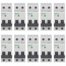 Kit 10 Disjuntor Schneider Mini Curva C 40a 3ka 220/380v