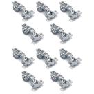 Kit 10 Dobradiça Para Armário 165 Graus 35mm Reta Com Pistão Clip-On