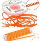 Kit 10 elastic bengala laranja cristal + 1 corrente laranja cristal médio 1,5m