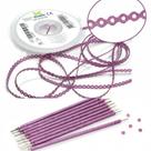 Kit 10 elastic bengala lilás pérola + 1 corrente lilás pérola médio 1,5m