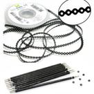 Kit 10 elastic bengala preto + 1 corrente preto médio 1,5m