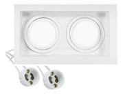 Kit 10 Embutidos Dicroica Retangular Duplo Recuado Branco
