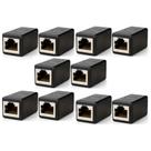 Kit 10 Emenda Rj45 Conector Rede Extensor Cat5 Cat6 Fêmea