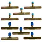 Kit 10 Emendas Ar Cond Reta 10mm 12mm Com Ventil R134a Aço Kit 10 Emendas Ar Cond Reta 10mm 12mm Com Ventil R134a Aço