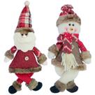 Kit 10 Enfeites Boneco De Neve E Papai Noel Natal Em Tecido 30cm